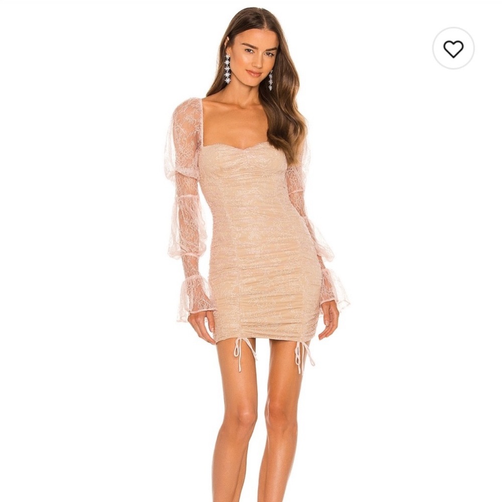 Michael Costello Blush Long Sleeve Dress